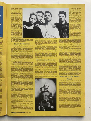 Scan of Music Collector No.29 July 1991 magazine Depeche Mode X1/X2 Chronicles Japanese CD Box Sets + UK Discography article - scan #3