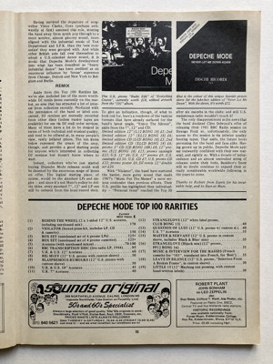 Scan of Record Collector No.129 May 1990 magazine Depeche Mode Top 100 Rarities article - scan #3