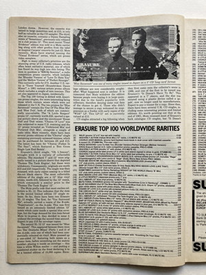 Scan of Record Collector No.153 May 1992 magazine Erasure Top 100 Rarities article - scan #4